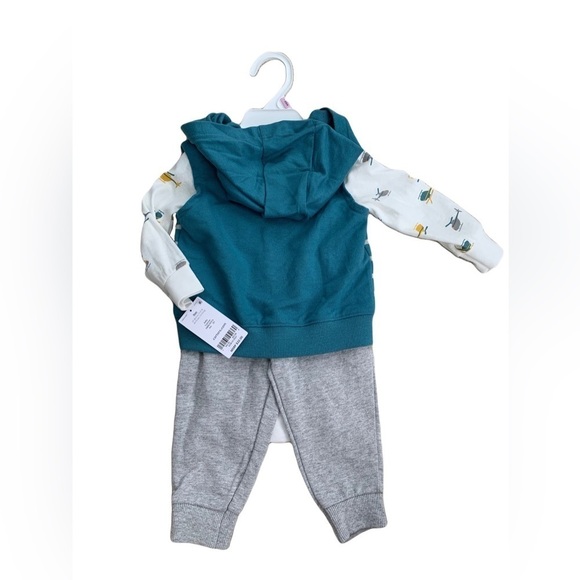 Carter’s 9 Months NWT 3-Piece Helicopter Hooded Vest Set - Picture 2 of 5